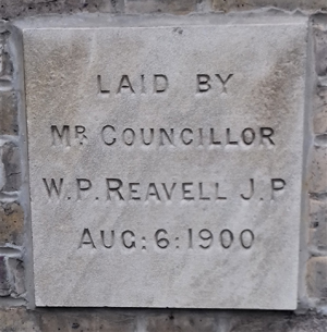 Laid by Mr Councillor W P Reavell Aug:6:1900